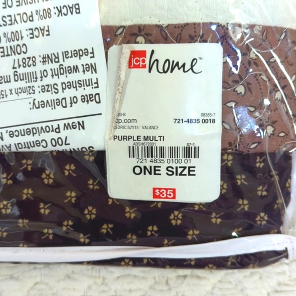 JCPenney Home Cedric Purple Multi Window Valance